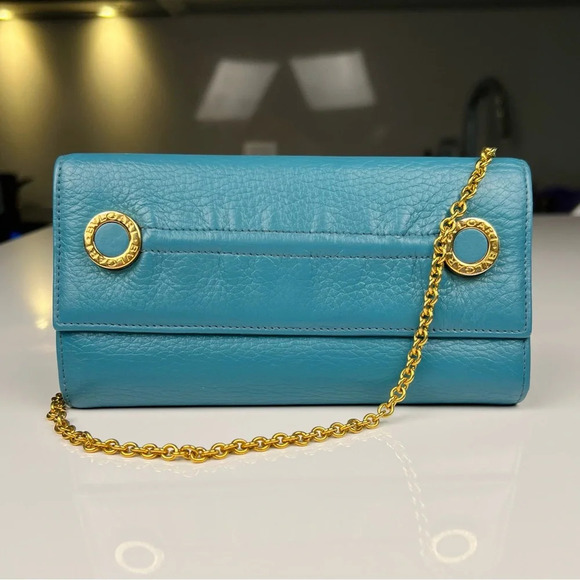 BVLGARI Long Turquoise Wallet - Picture 1 of 8